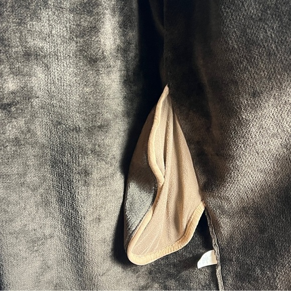 J.Jill Faux Suede Coat Women's Size Large Faux Fur Collar and Cuff Trim Tan - Picture 7 of 11